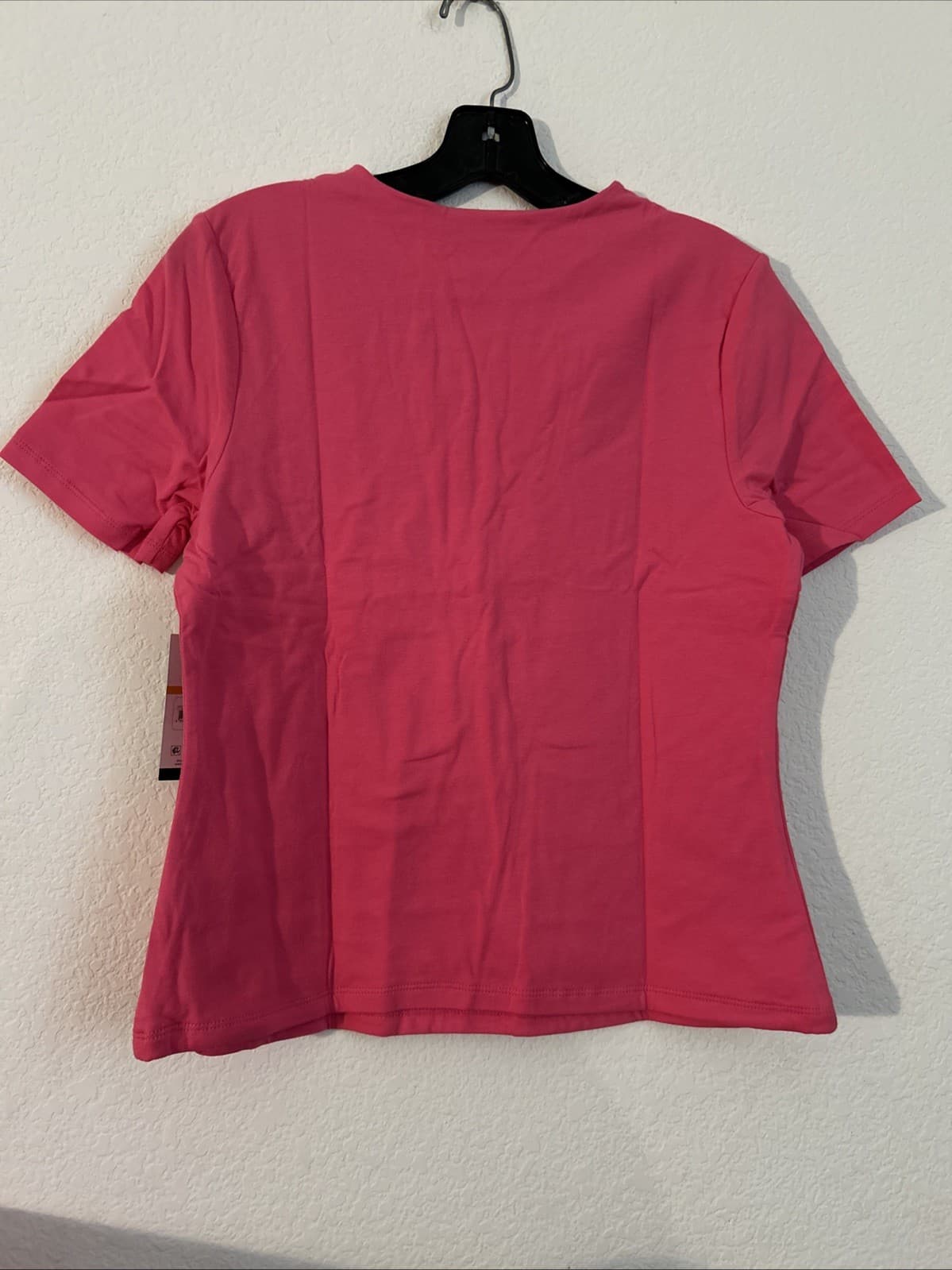 Sofia Jeans Women's High Neck Tee with Short Sleeves, Size: Large - PINK - Thumbnail 5
