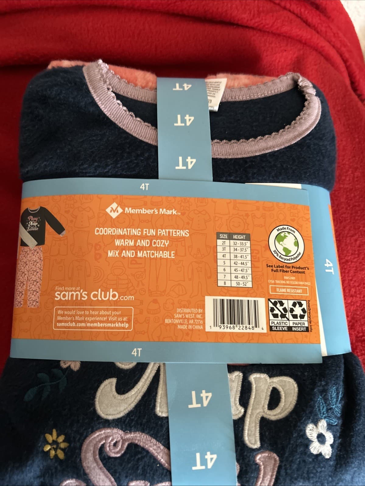 MEMBER'S MARK Girls' 4 Piece Fleece PJ Set Unicorn 4T - Thumbnail 2