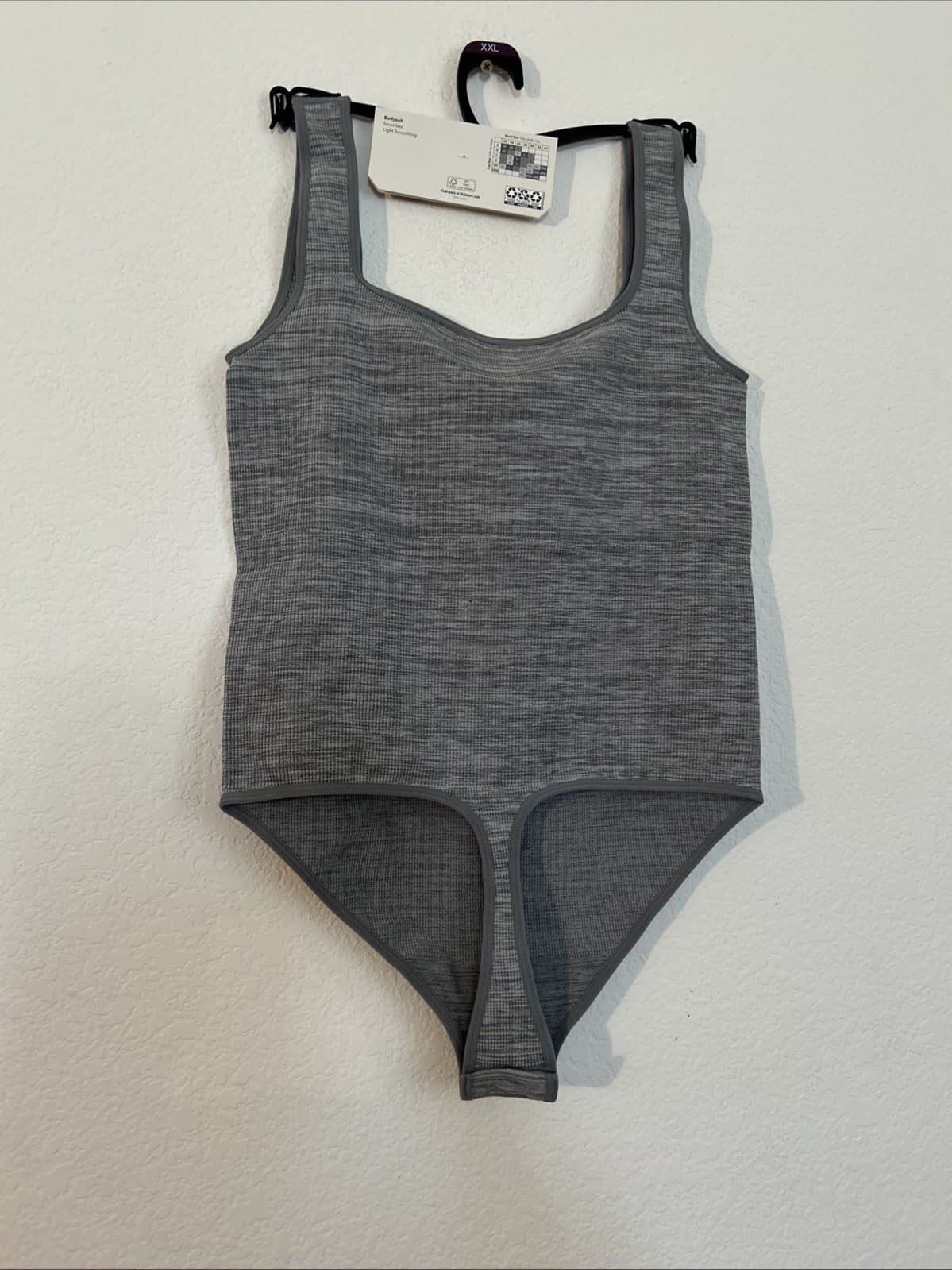 Women’s seamless Light Smoothing Grey Flannel Bodysuit No Boundaries NWT - Thumbnail 2