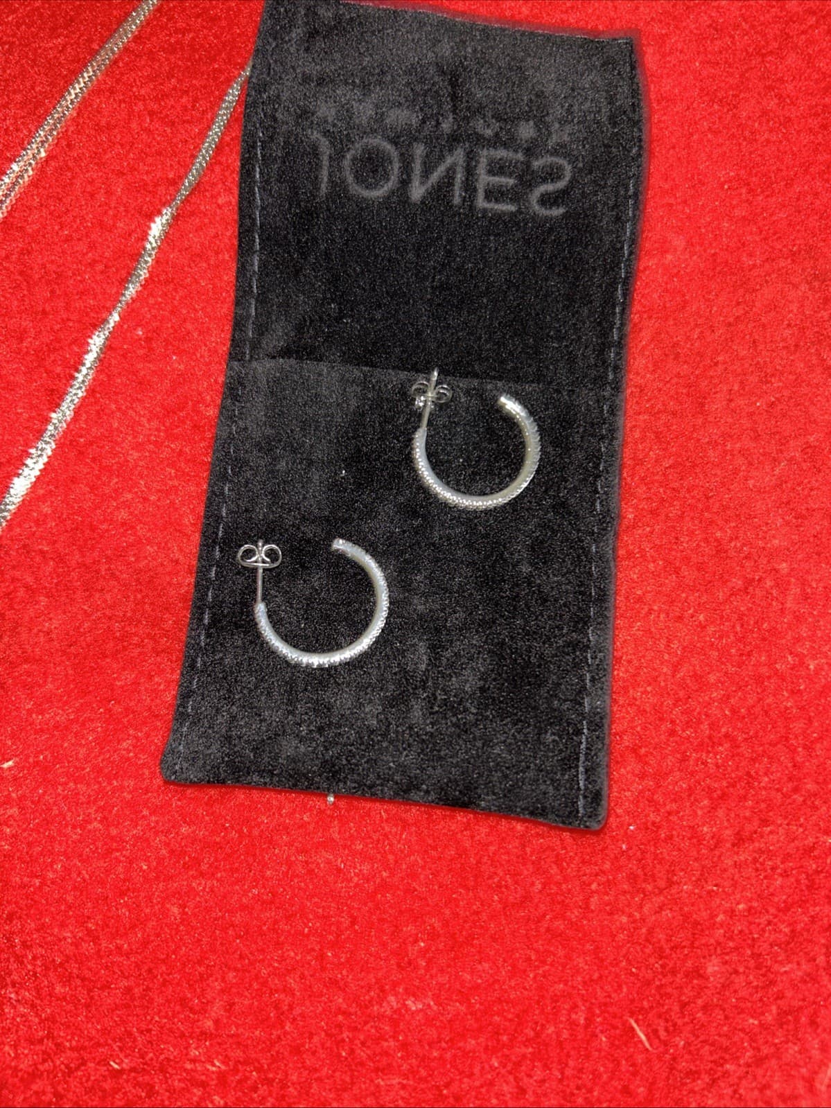 Jones New York Double Strand necklace Rhinestones Silver Tone DS5 & Earrings - Thumbnail 4