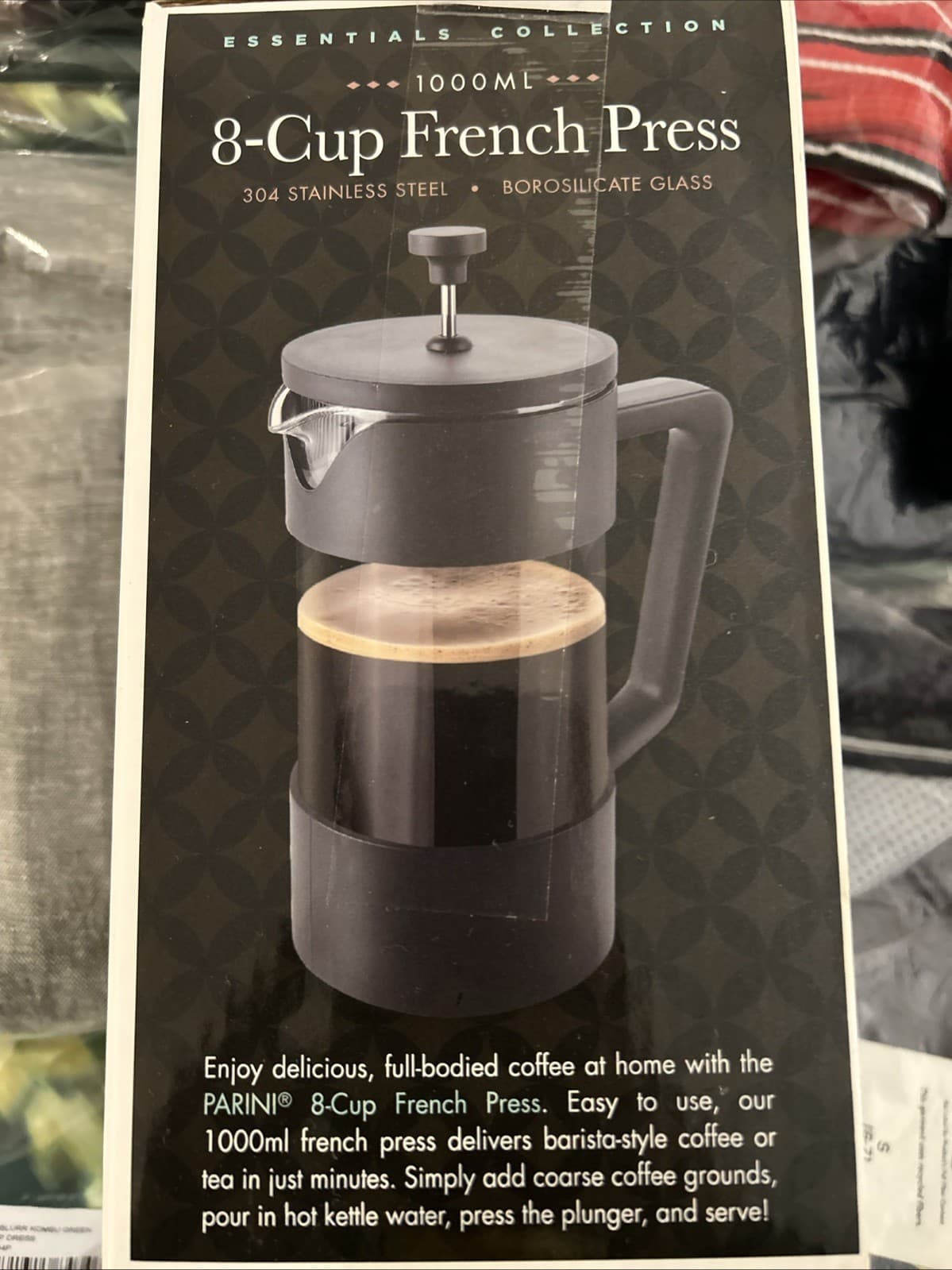 Parini Essential Collection 8-Cup French Press Coffee Tea Maker Stainless Steel - Thumbnail 2