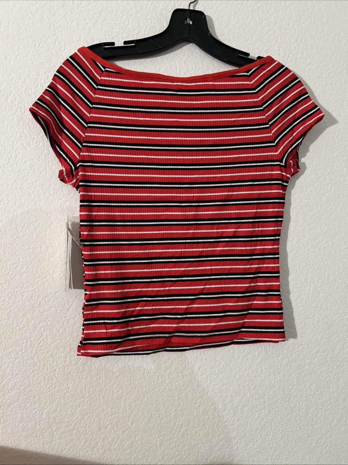 Womens Medium 8/10 No Boundaries Rib Henley Flame Red Top NWT - Thumbnail 4