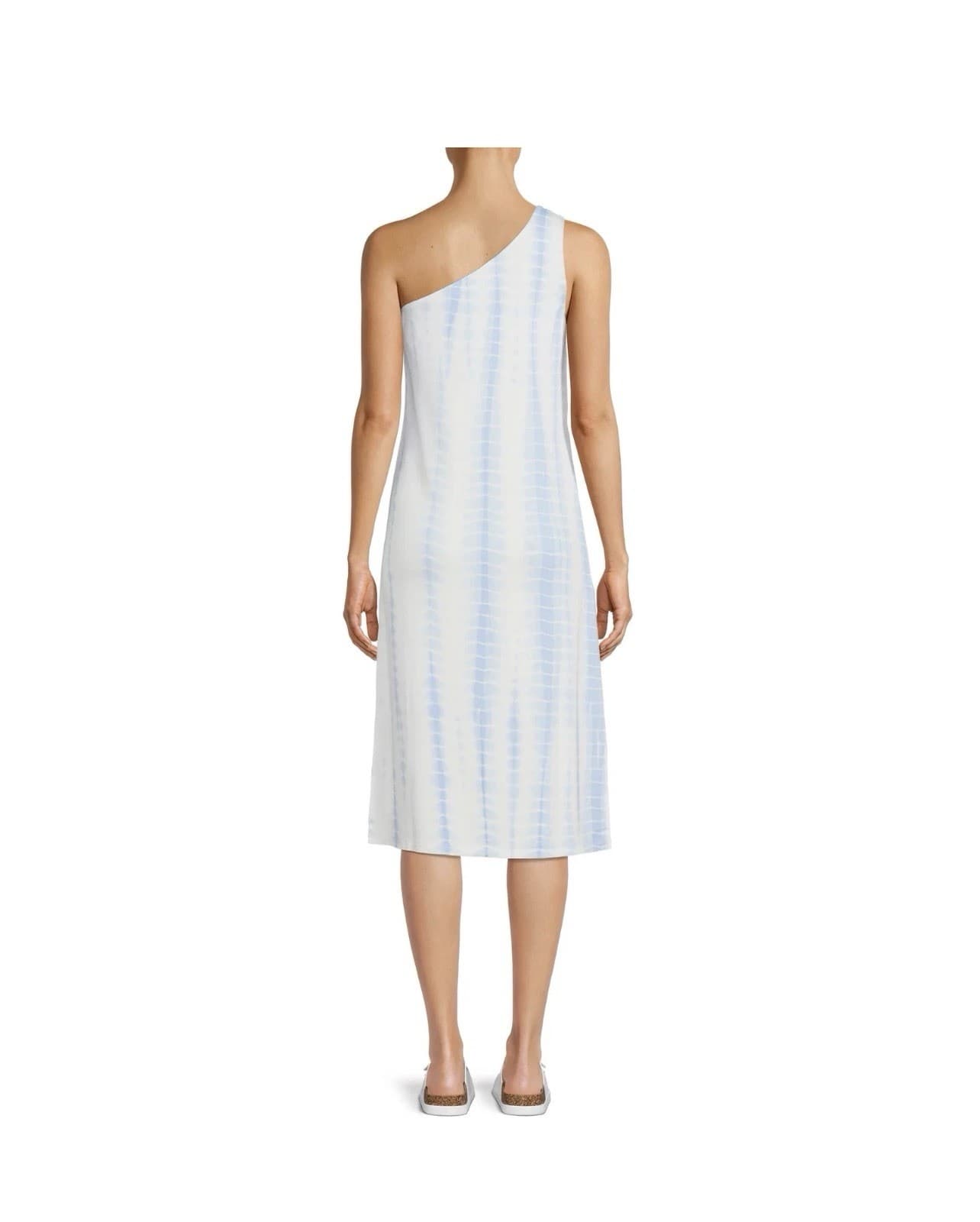 Time and Tru Womens One-Shoulder TieDye Dress Blue Yonder Size XS (0-2) NWT - Thumbnail 5