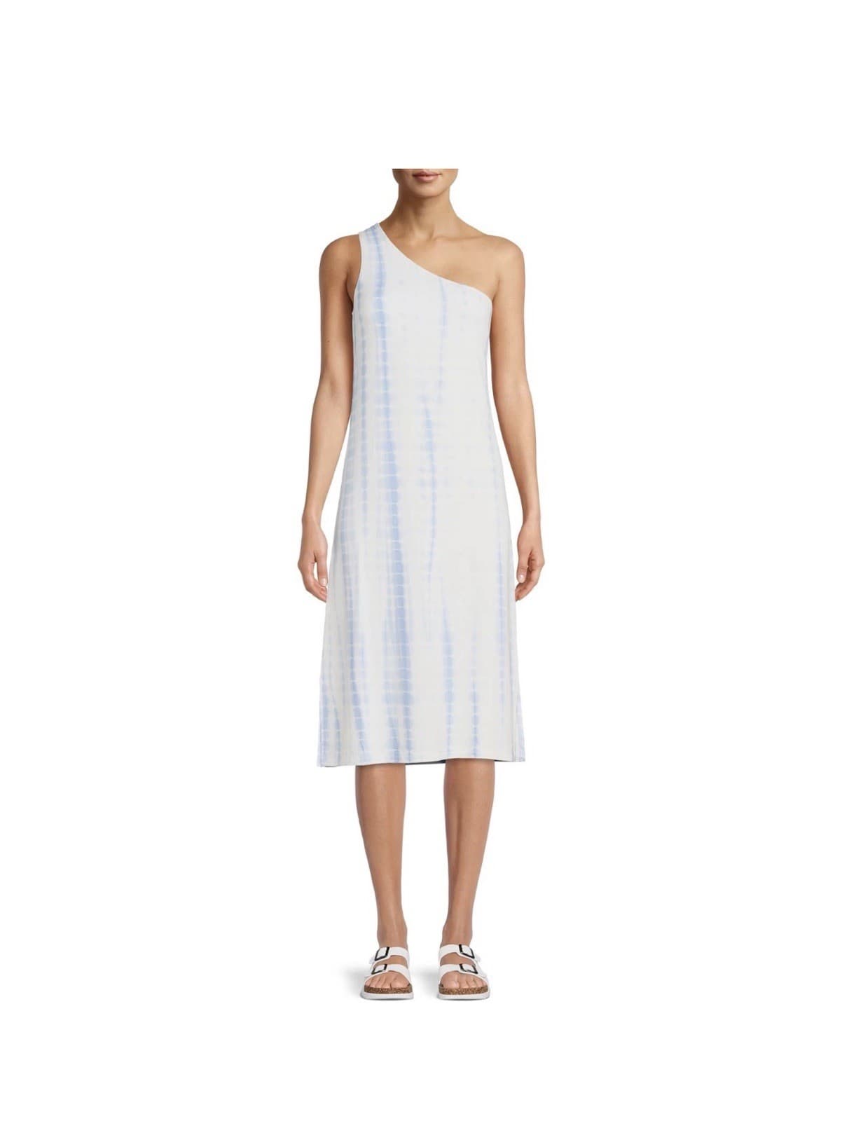 Time and Tru Womens One-Shoulder TieDye Dress Blue Yonder Size XS (0-2) NWT - Thumbnail 4
