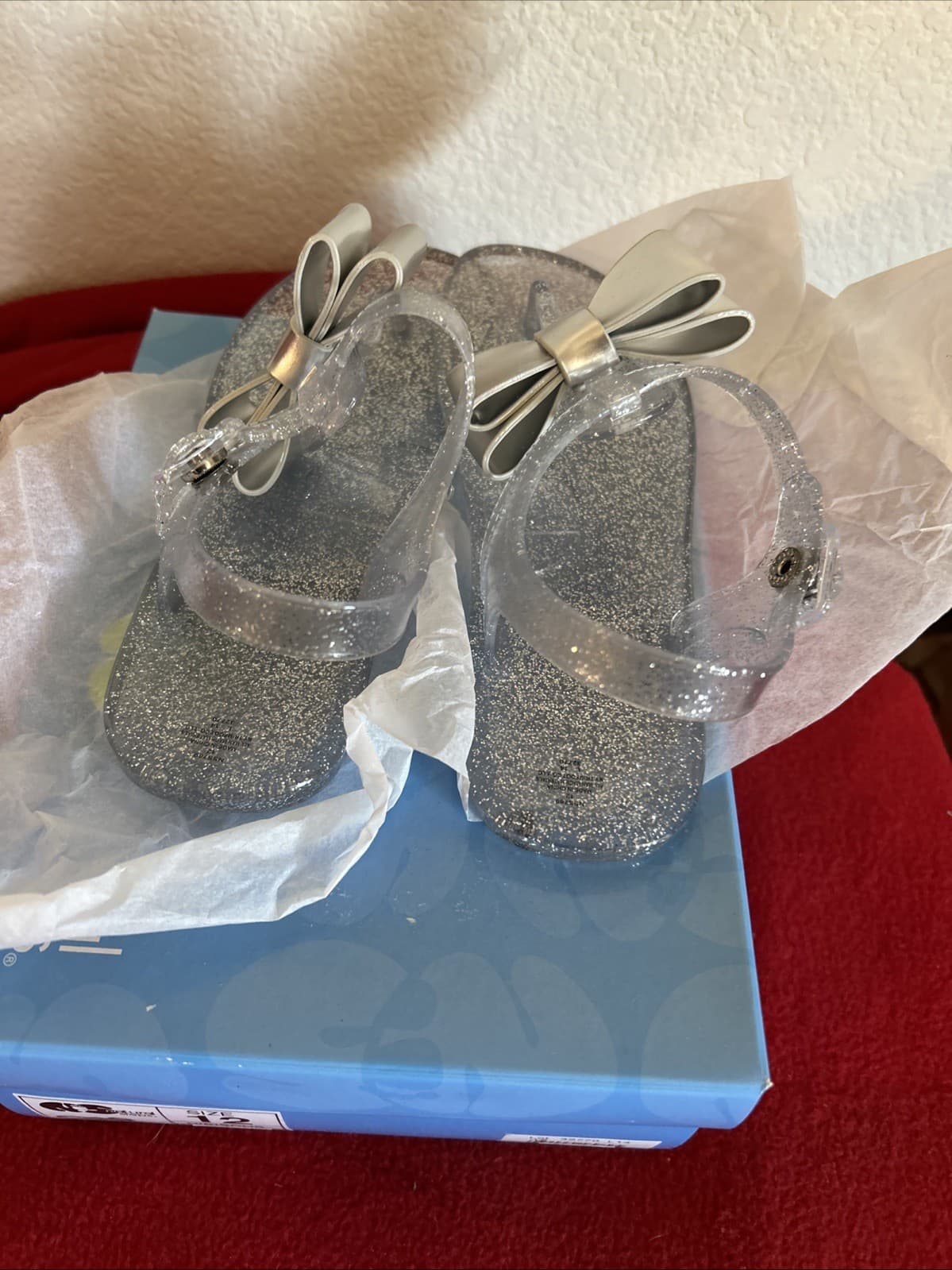 Little Girls Sandals Size 12 Hibiscus Clear New Natural Steps - Thumbnail 3