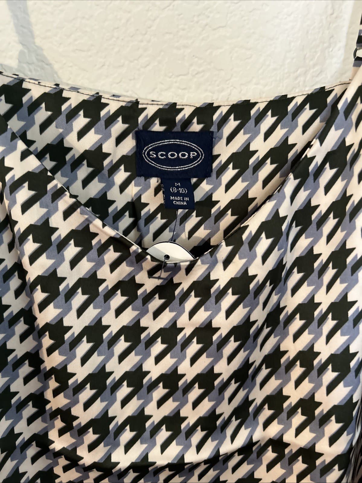 Women’s Scoop The Cami Top NWT Medium (8-10) Green Houndstooth - Thumbnail 2