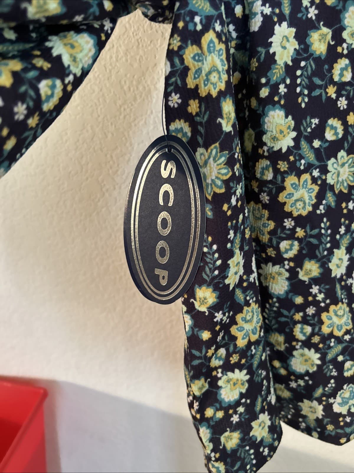 Scoop Women's Ruffle Print Peasant Top, Medium (8-10) NWT Multi Color - Thumbnail 6