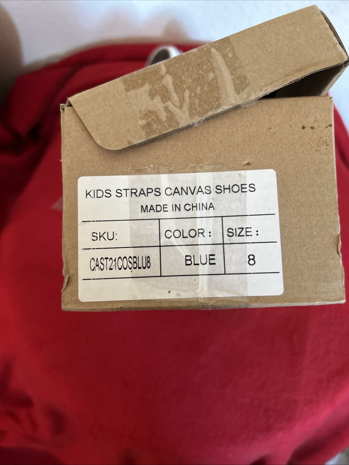 Kids strap canvas boys shoes size 8 blue - Thumbnail 5
