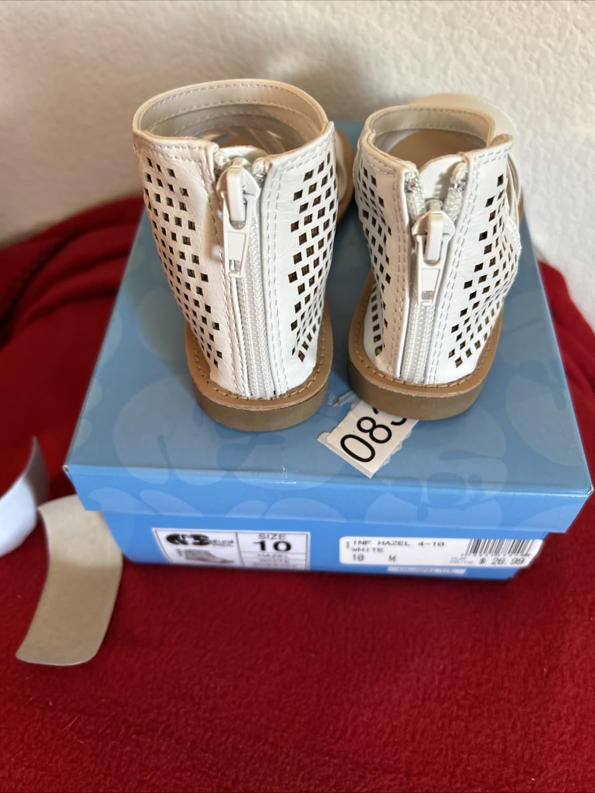 Girls Size 10 M New Hazel White Sandals Natural Steps - Thumbnail 3
