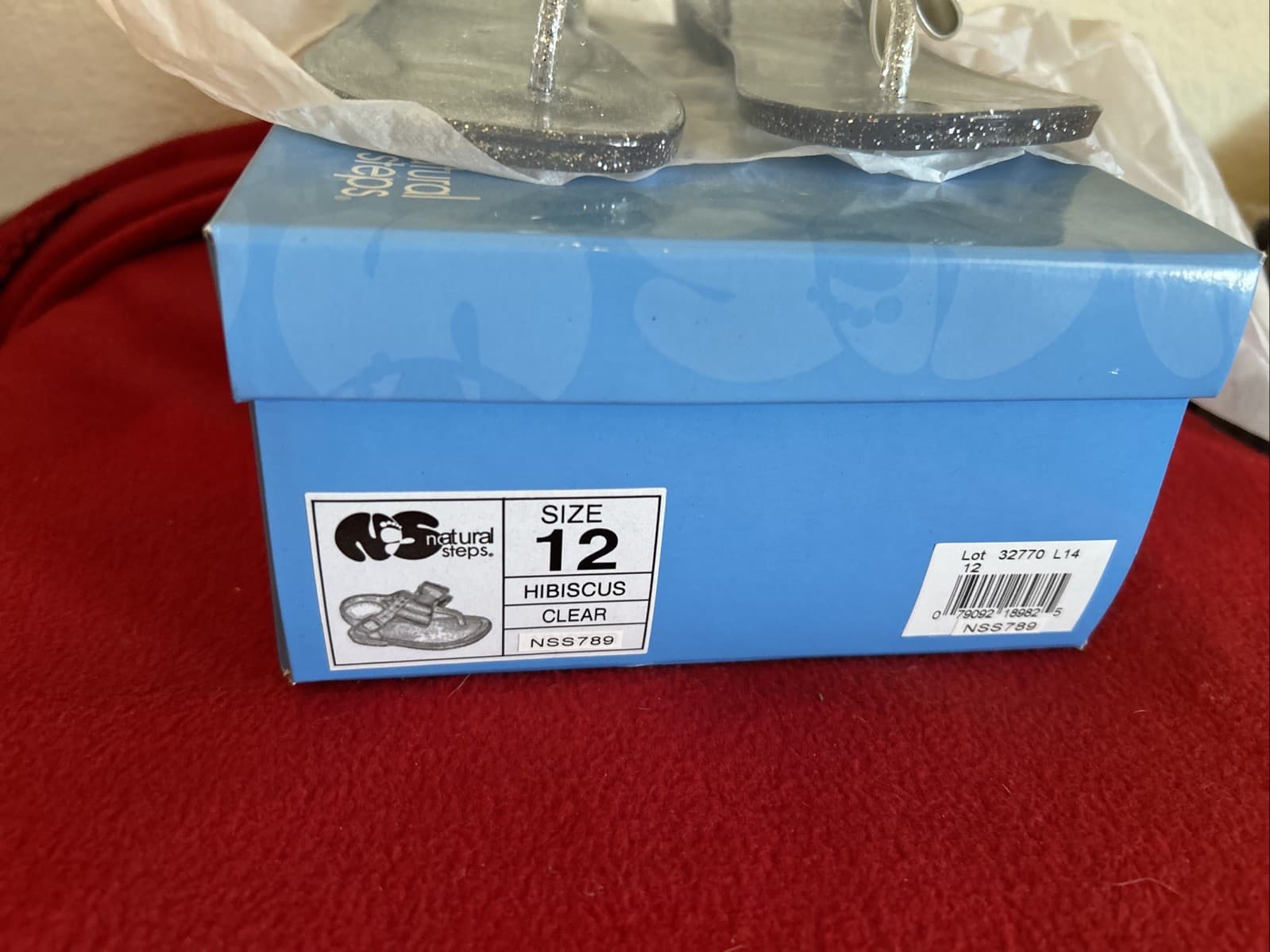 Little Girls Sandals Size 12 Hibiscus Clear New Natural Steps - Thumbnail 2