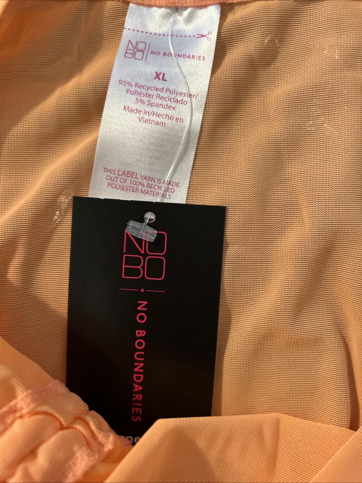 Women’s Peach Candy Mesh Skirt NWT XL Overlay No Boundaries - Thumbnail 3