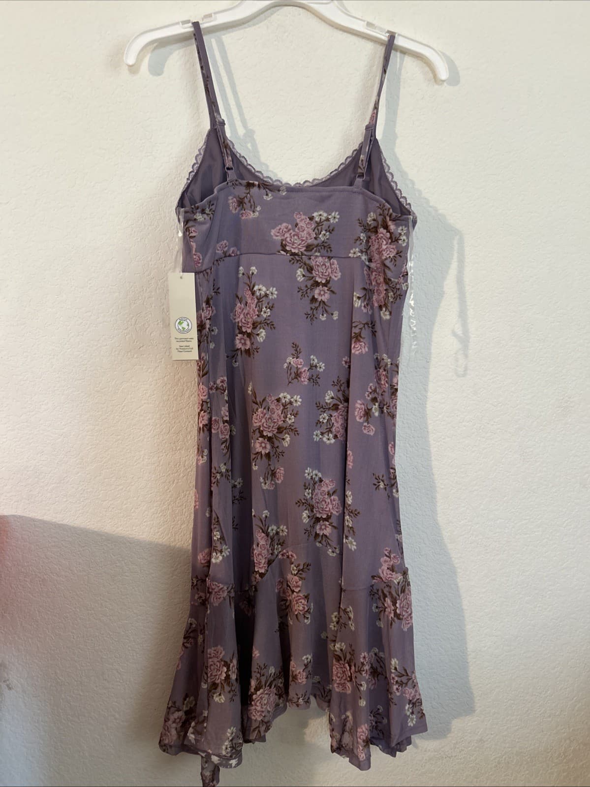 Women’s No Boundaries Mesh Hanky Dress Medium (8-10) NWT Warm Plum - Thumbnail 3