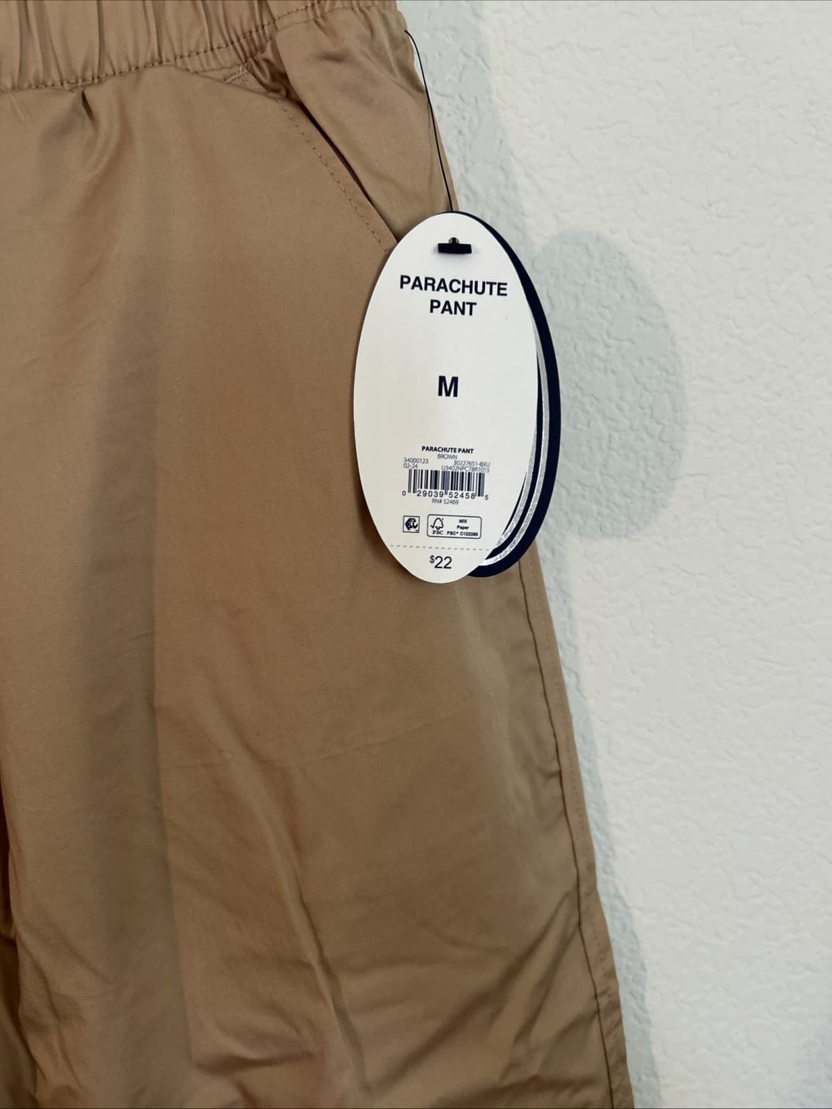 Scoop Womens Cotton Parachute Joggers High Rise Pull-on Relaxed Brown Size M NWT - Thumbnail 2