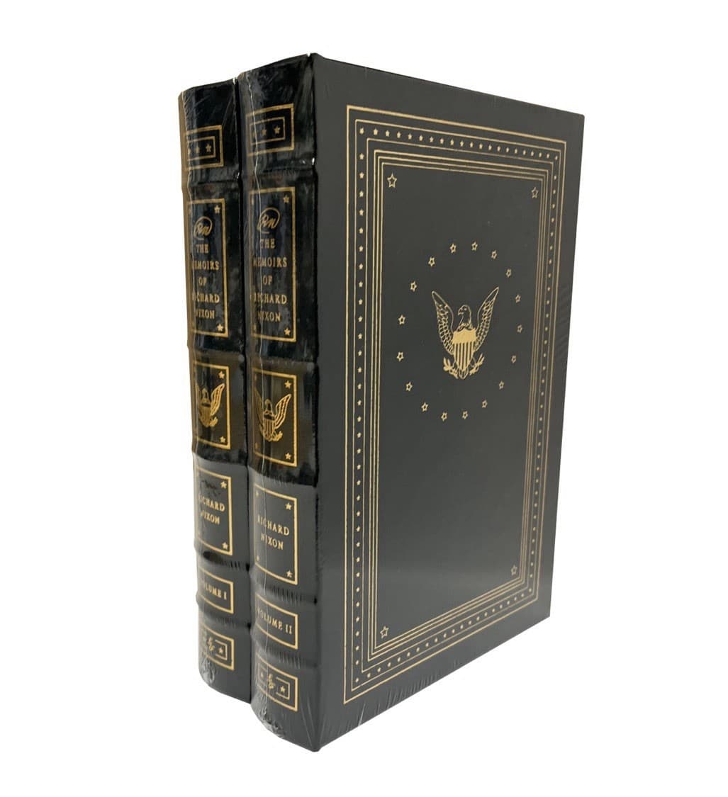 Easton Press-Richard Nixon Memoirs-Leather Bound-Ltd Ed-2Vol-Complete Set-SEALED - Thumbnail 2