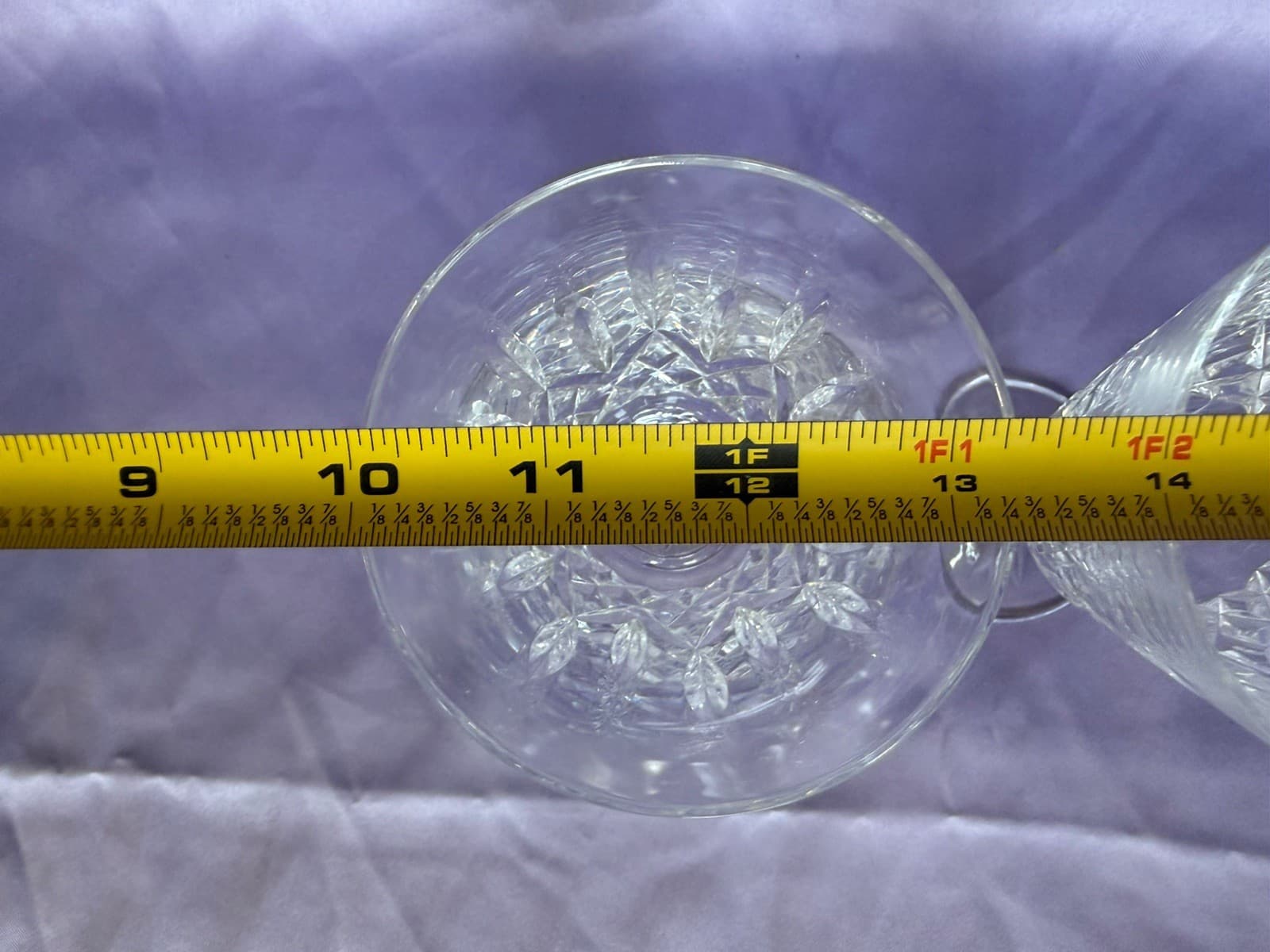 Set of 2 WATERFORD CRYSTAL Lismore Water Goblet/Wine Glasses 6 7/8” IRELAND 8oz - Thumbnail 4