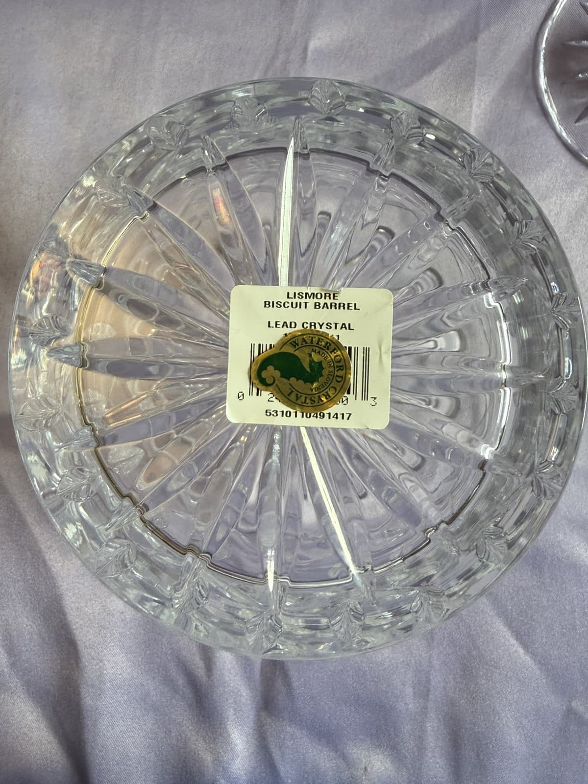 Vintage Waterford Crystal Rare Design Biscuit Barrel Candy Cookie Jar with Lid - Thumbnail 5
