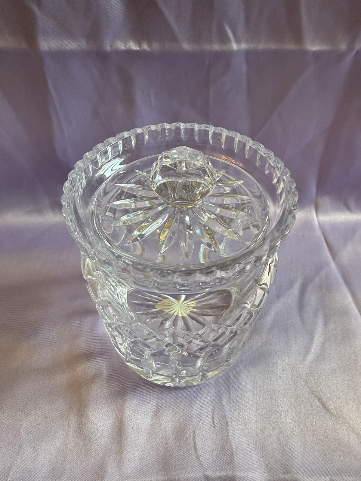 Vintage Waterford Crystal Rare Design Biscuit Barrel Candy Cookie Jar with Lid - Thumbnail 2