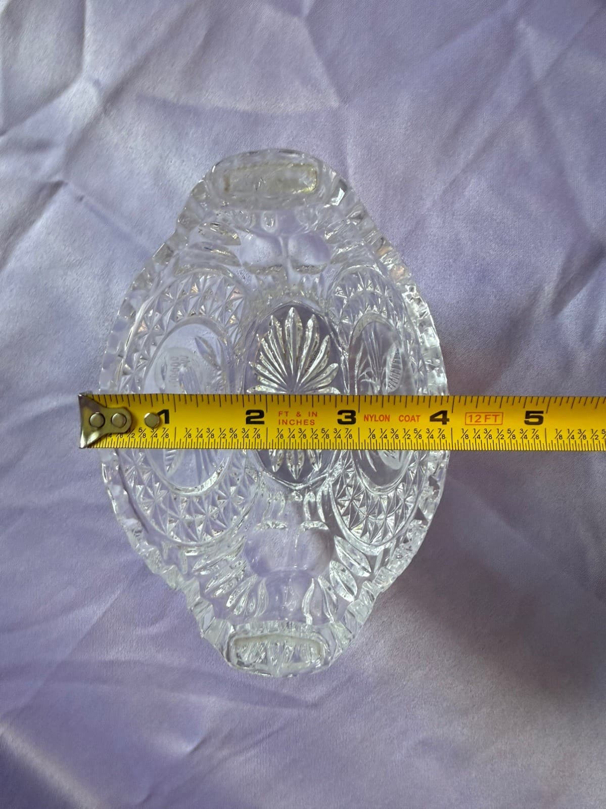 Vintage 8" Hofbauer The Byrdes Collection 1970s Footed Etched Lead Crystal Bowl - Thumbnail 7