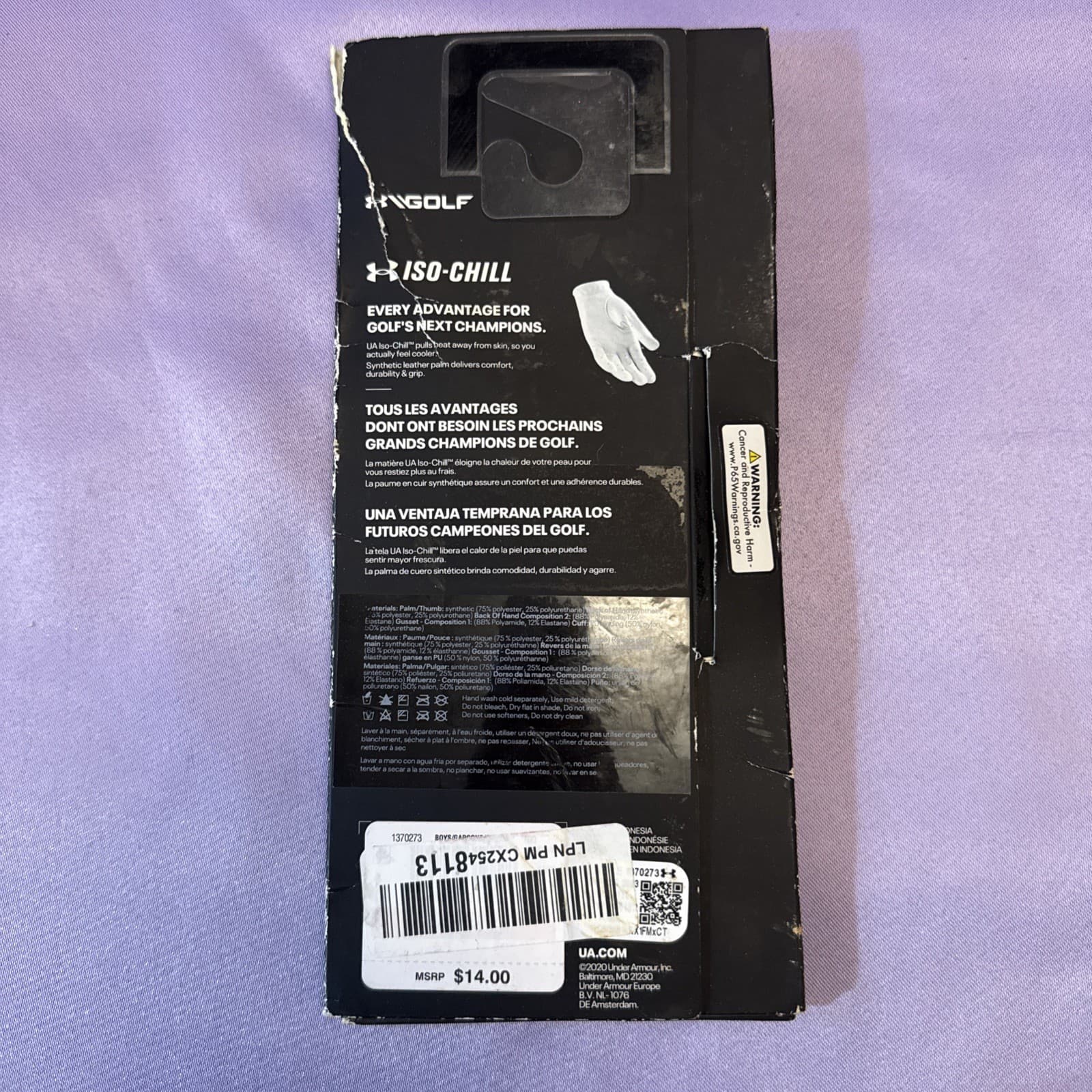 Under Armour-ISO CHILL-Instant Cool-Left Hand-Golf Glove-YOUTH SMALL - Thumbnail 3