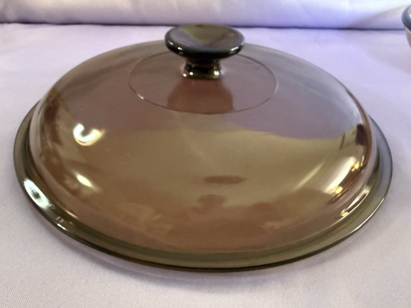 VTG 4pc VISIONS PYREX Amber Glass Saucepan Set w/ Lids - Thumbnail 5
