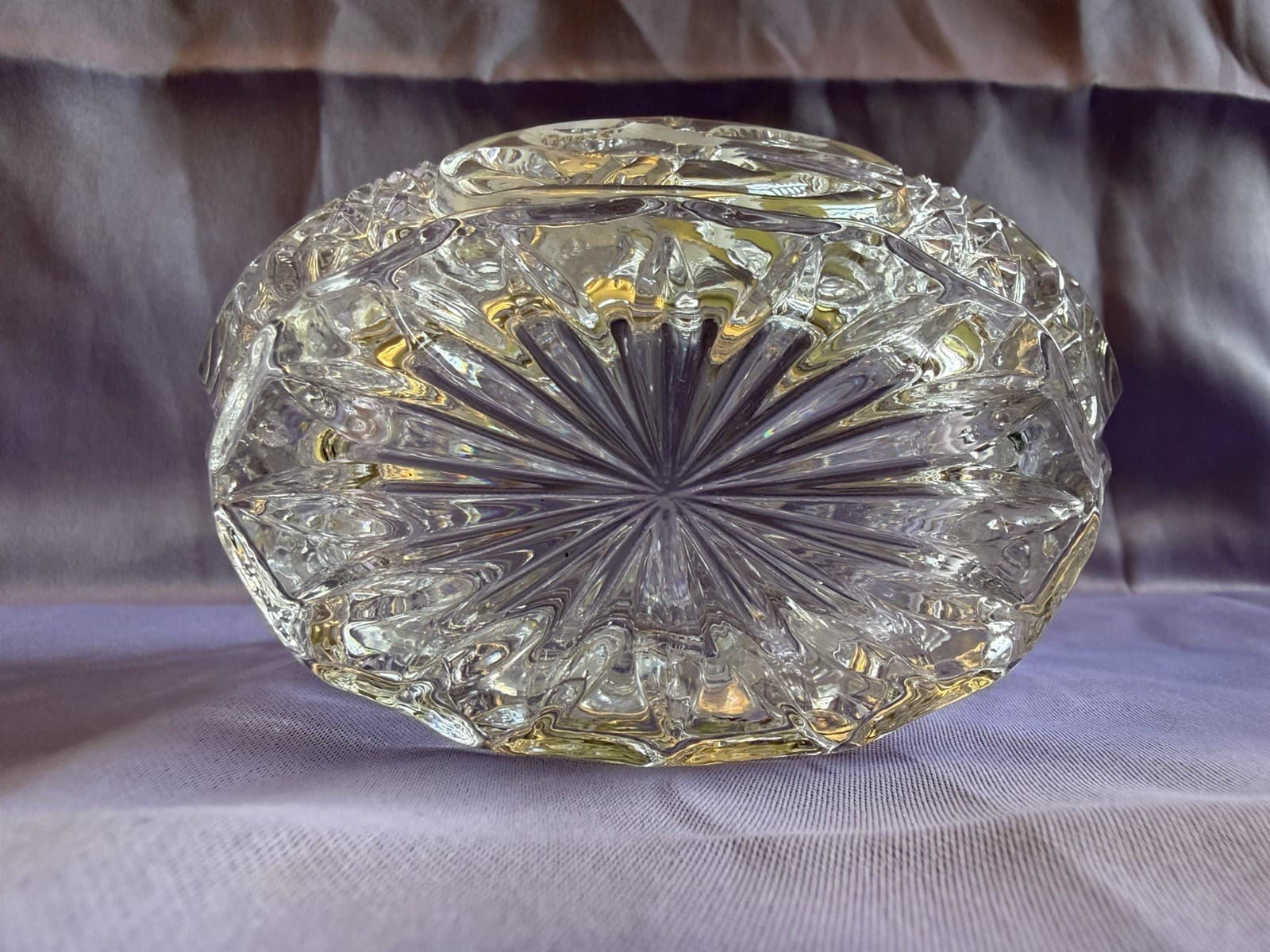 Vintage 8" Hofbauer The Byrdes Collection 1970s Footed Etched Lead Crystal Bowl - Thumbnail 4