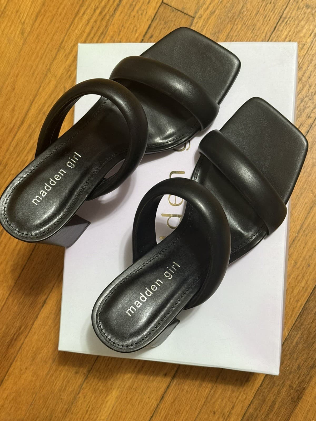 Madden Girl Women's Black Open Toe Strappy Sandal, Dress Block Heel Size 6.5 NIB - Thumbnail 4