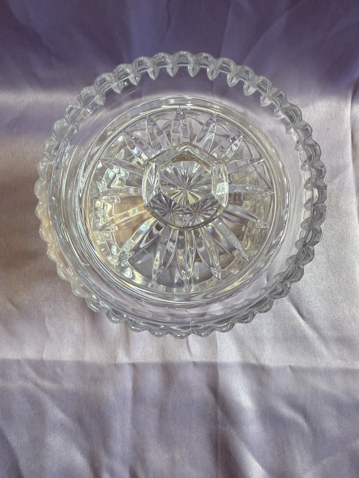 Vintage Waterford Crystal Rare Design Biscuit Barrel Candy Cookie Jar with Lid - Thumbnail 3