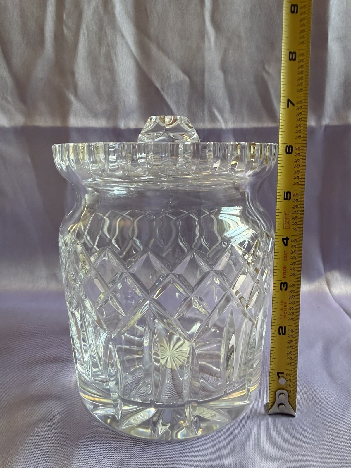 Vintage Waterford Crystal Rare Design Biscuit Barrel Candy Cookie Jar with Lid - Thumbnail 8