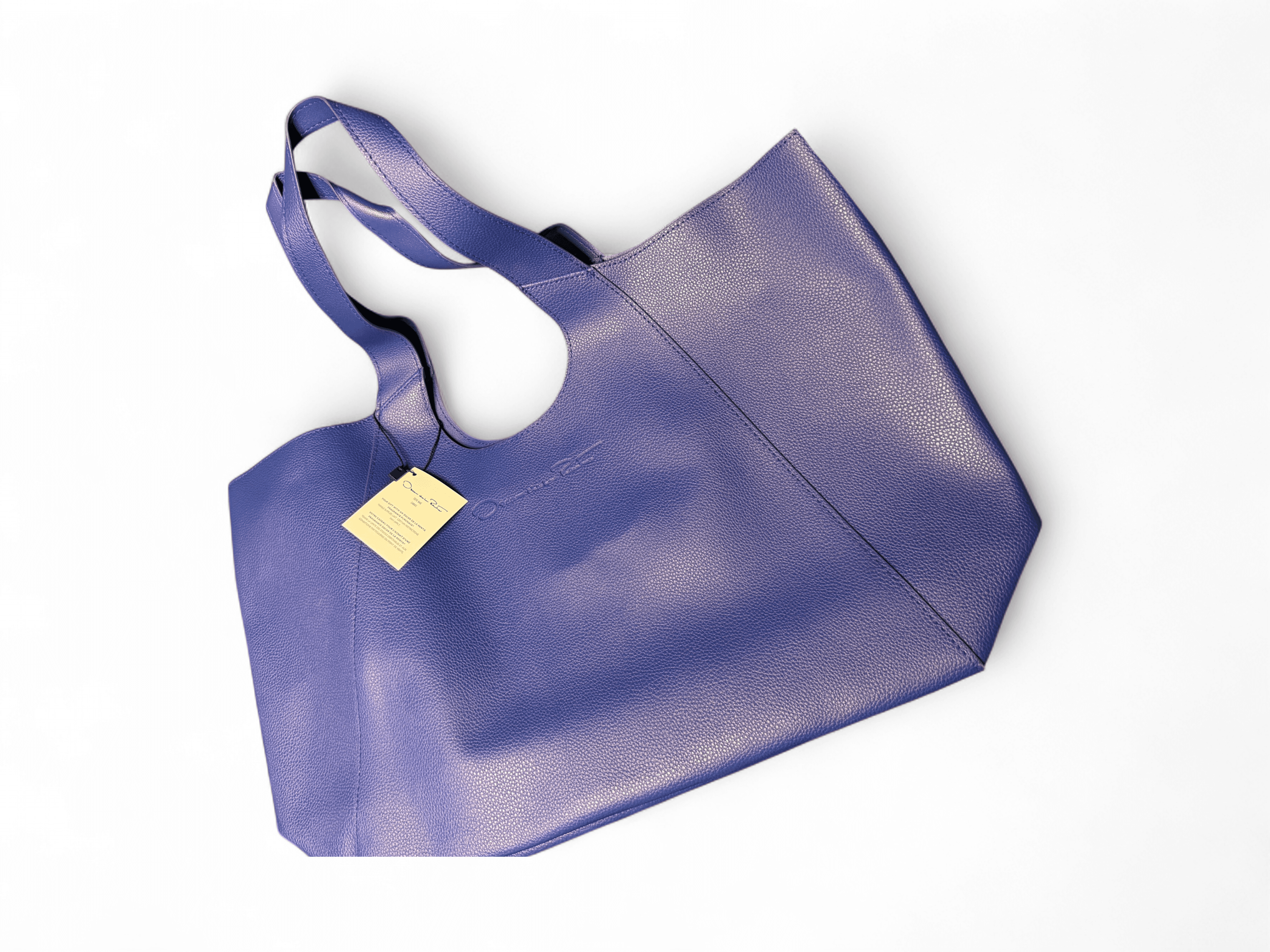 Oscar de la Renta Blue Pebbled Leather Tote Bag - Thumbnail 11