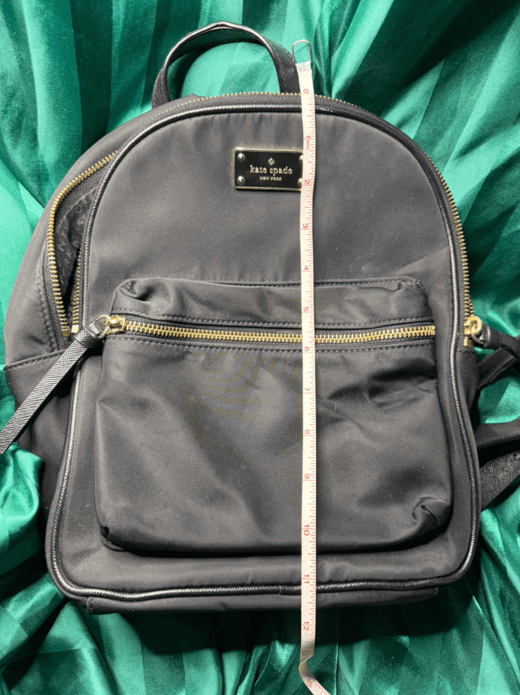 Kate Spade Wilson Road Small Bradley Black Nylon Backpack Gold Zip - Thumbnail 6