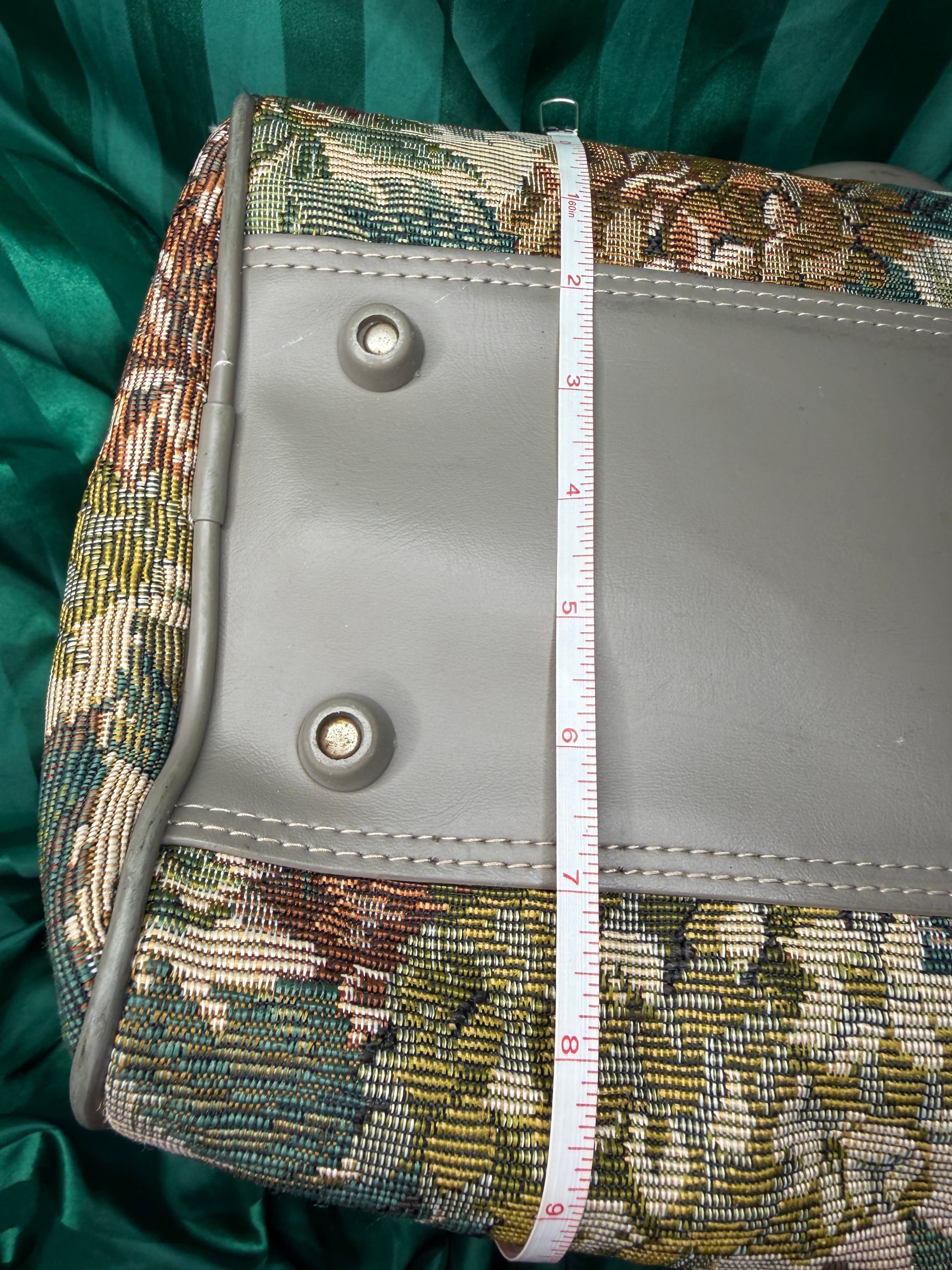 VINTAGE Diane von Furstenberg Floral Tapestry Baguette Handbag - Thumbnail 7