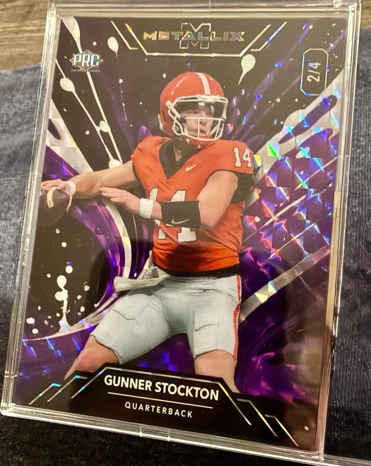 2025 Wild Card Metallix Gunner Stockton Purple Prism PRC /4 RC #WMP-GS - Thumbnail 4