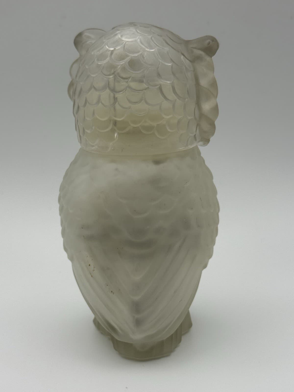 Avon Snow Owl Sonnet Powder Sachet Shaker Frosted Glass Crystal Eyes Vintage - Thumbnail 9
