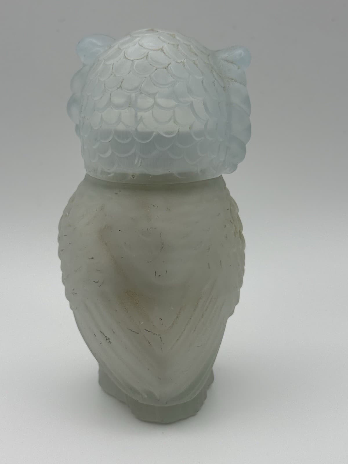 Avon Snow Owl Sonnet Powder Sachet Shaker Frosted Glass Crystal Eyes Vintage - Thumbnail 4