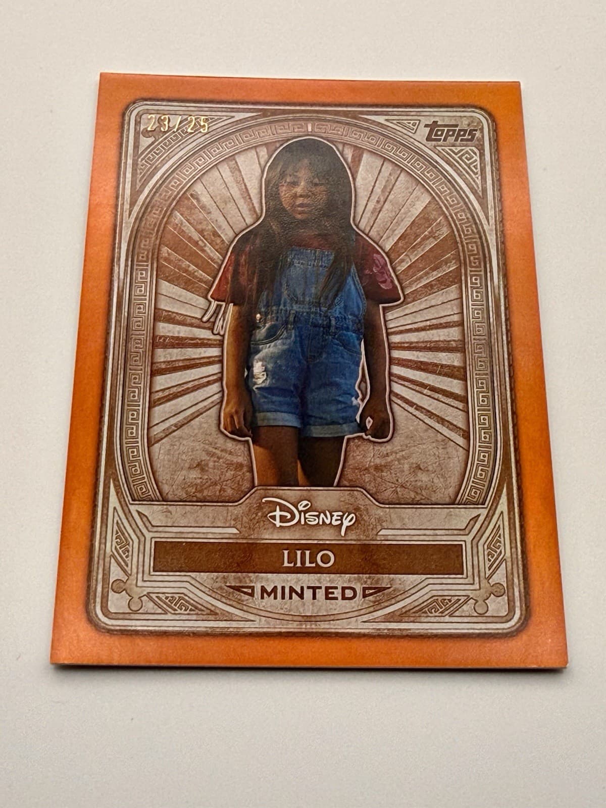 2025 Topps Mint Disney Lilo Bronze Orange Foil /25 #1 & Stitch (Live Action)