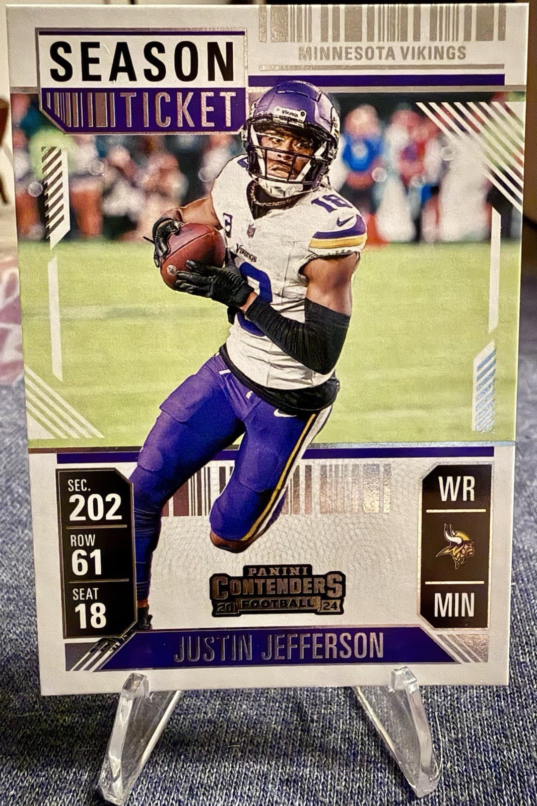 2024 Panini Contenders - Season Ticket Justin Jefferson #65 Retail - Thumbnail 3