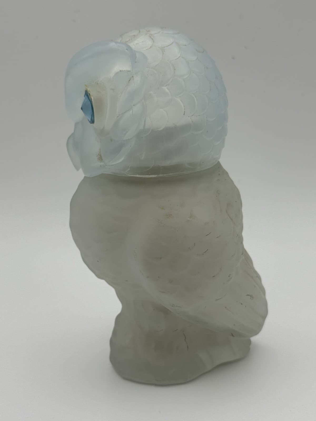 Avon Snow Owl Sonnet Powder Sachet Shaker Frosted Glass Crystal Eyes Vintage - Thumbnail 5