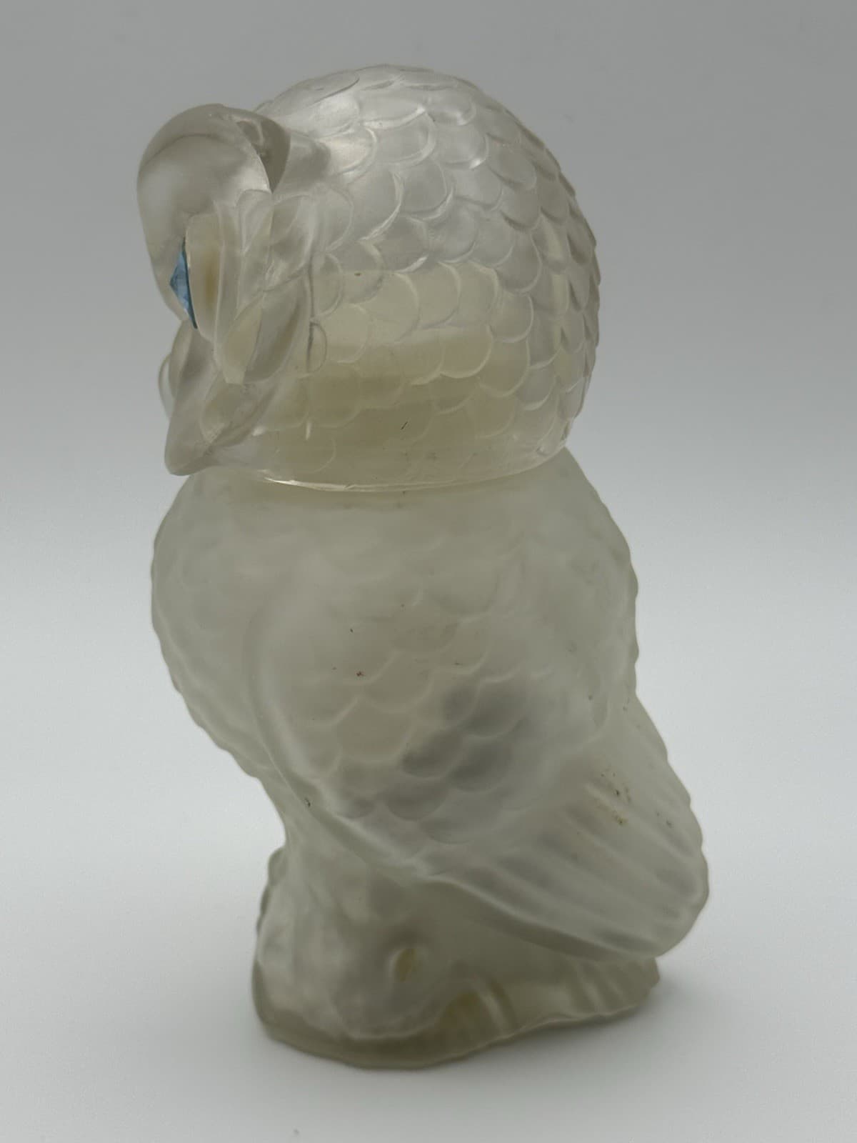 Avon Snow Owl Sonnet Powder Sachet Shaker Frosted Glass Crystal Eyes Vintage - Thumbnail 10
