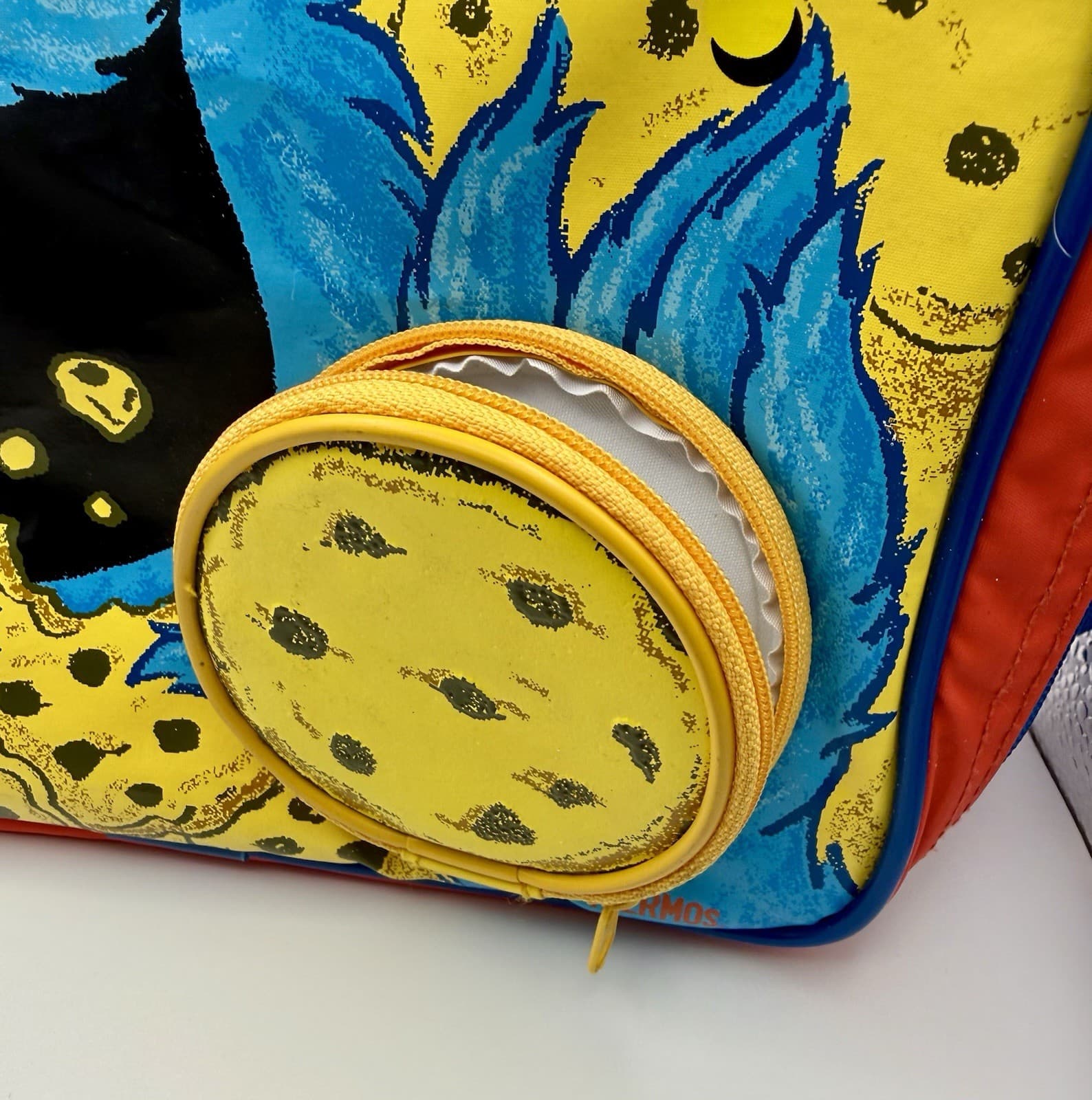 RARE Vintage Thermos Cookie Monster Lunch Bag - 3D Googly Eyes & Cookie Pouch - Thumbnail 3