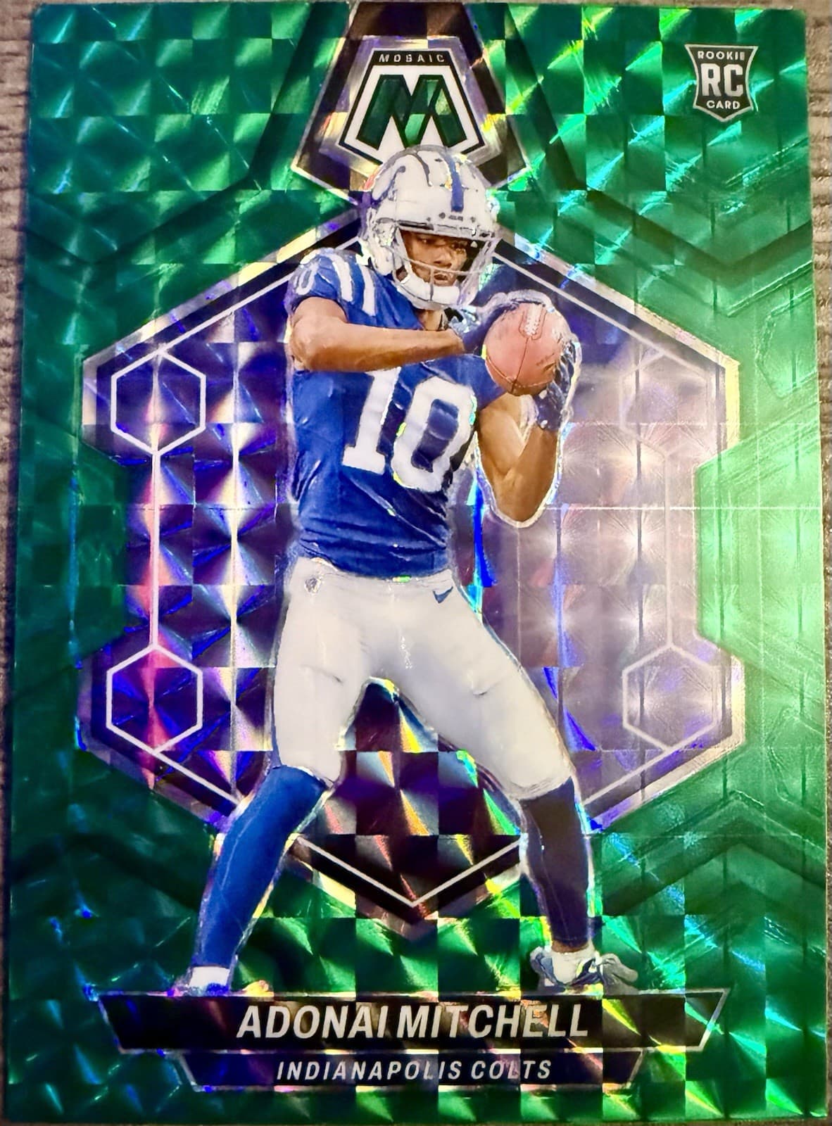 2024 Panini Mosaic ADONAI MITCHELL Rookie #350 Green Mosaic Prizm Colts