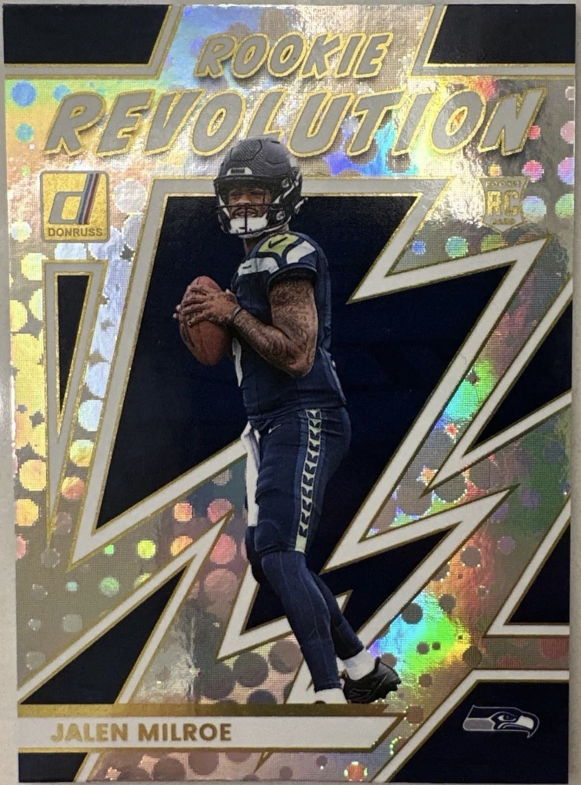 2025 Panini Donruss Football~ Jalen Milroe Rookie Revolution Holo Prism #17 - Thumbnail 4