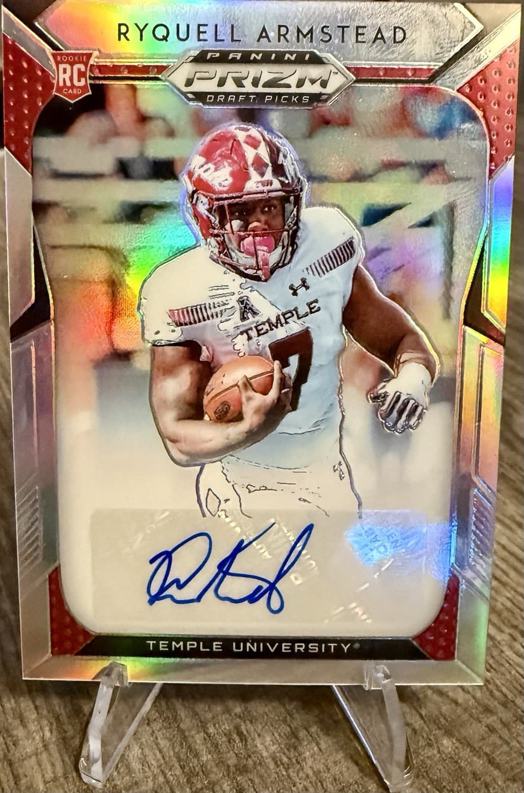 2019 Panini Prizm Draft Picks Ryquell Armstead Silver Prism Auto RC #283 Temple