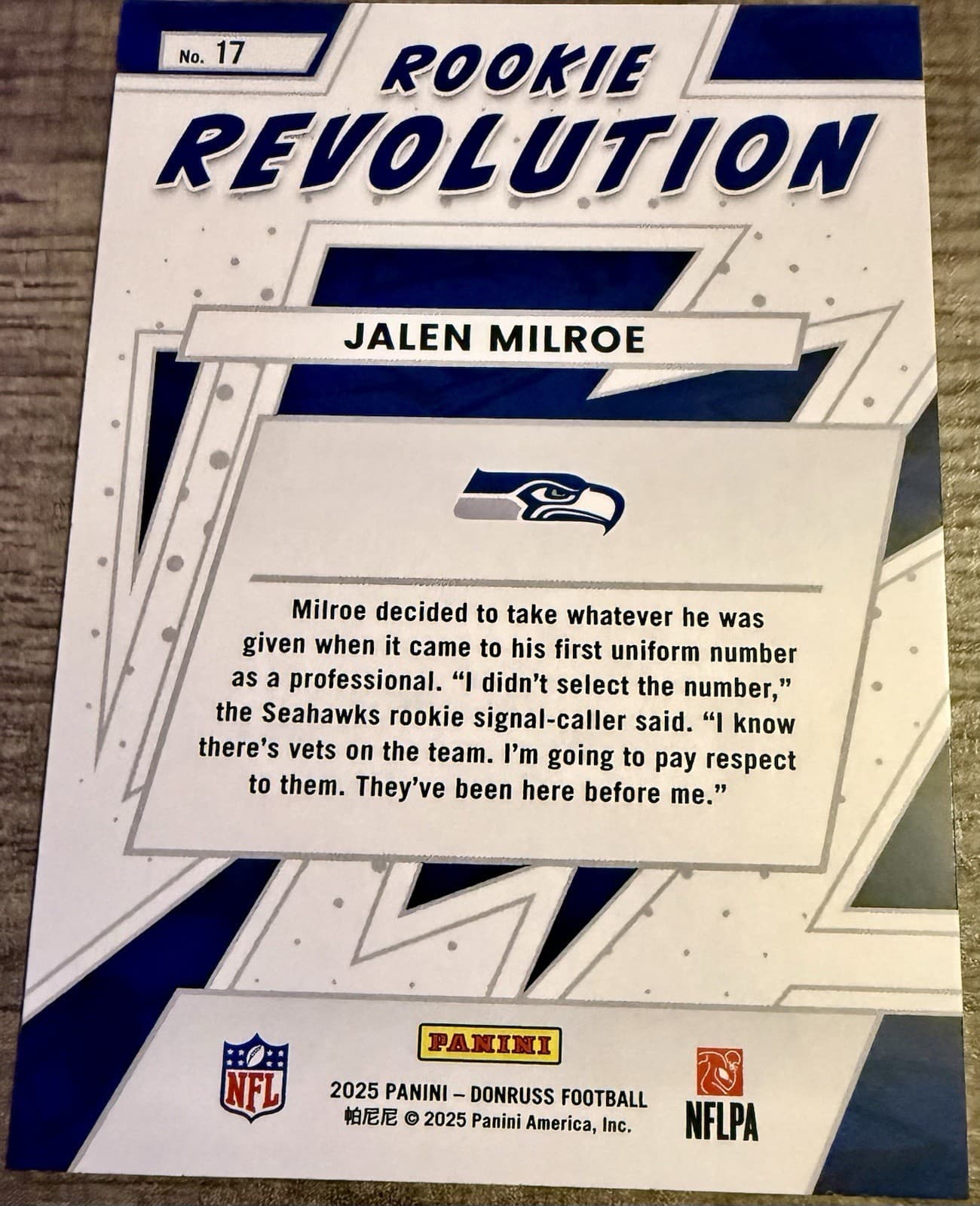 2025 Panini Donruss Football~ Jalen Milroe Rookie Revolution Holo Prism #17 - Thumbnail 2