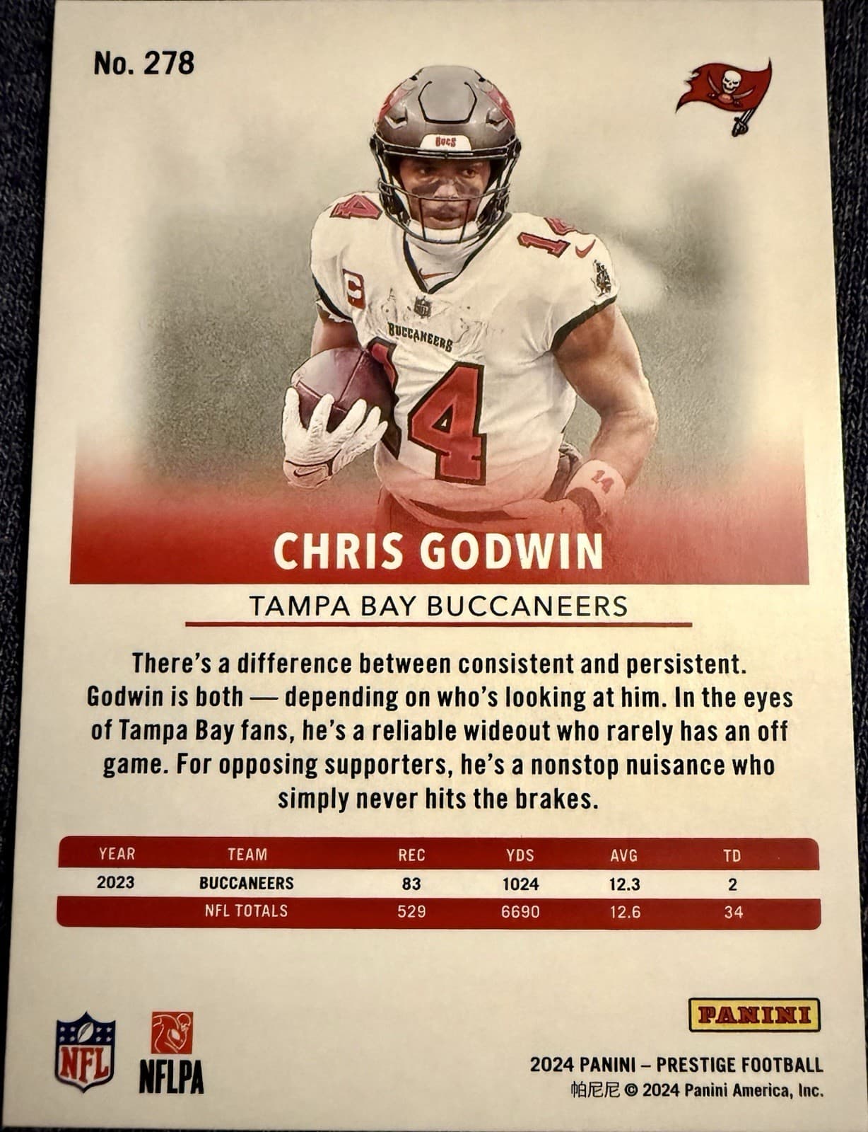 2024 Panini Prestige - Chris Godwin #278 Xtra Points Premium Red /399 - Thumbnail 5