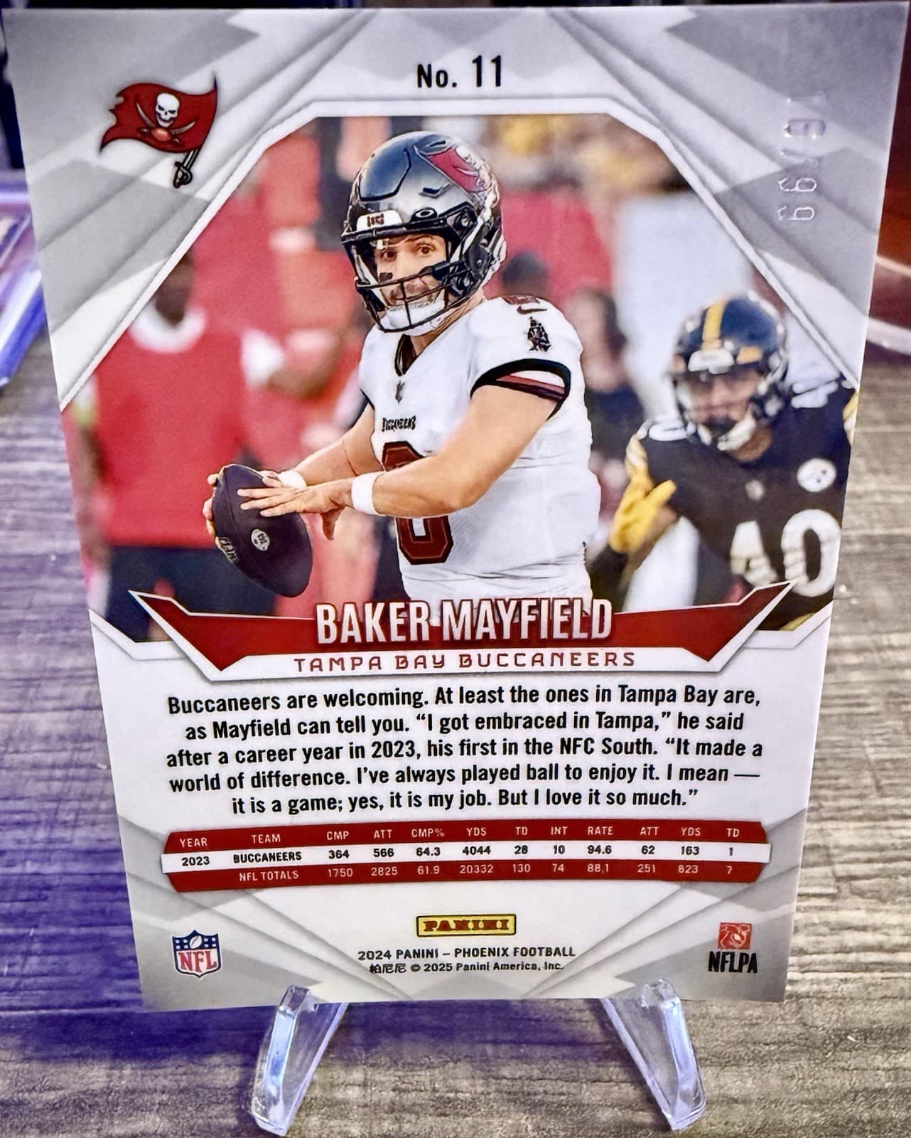 2024 Panini Phoenix Baker Mayfield Red Prism /99 #11 - Thumbnail 3
