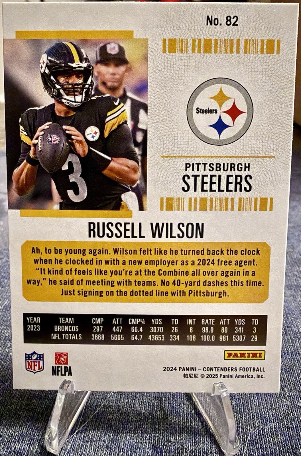 2024 Panini Contenders - Season Ticket Russell Wilson #82 Retail - Thumbnail 4