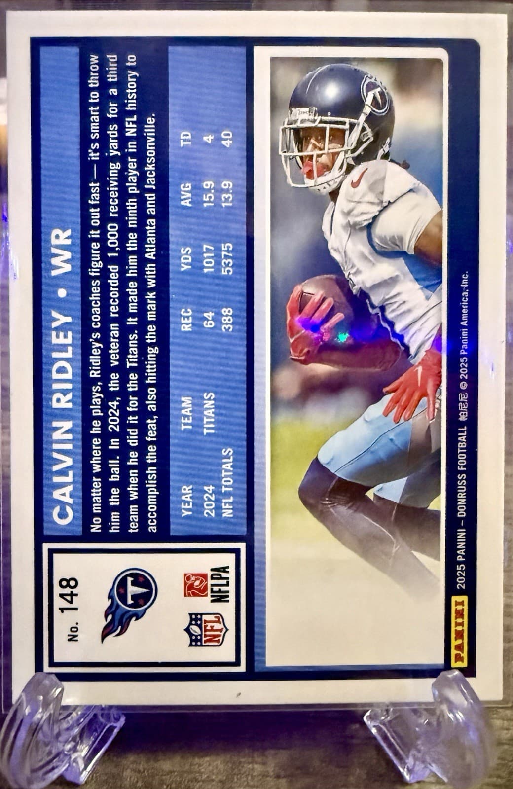 2025 Panini Donruss Base 148 Calvin Ridley, Tennessee Titans - Thumbnail 2