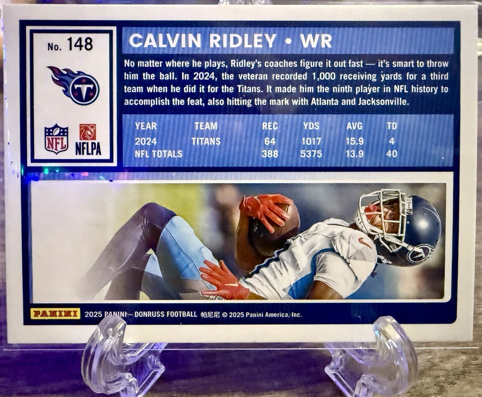 2025 Panini Donruss Base 148 Calvin Ridley, Tennessee Titans - Thumbnail 4