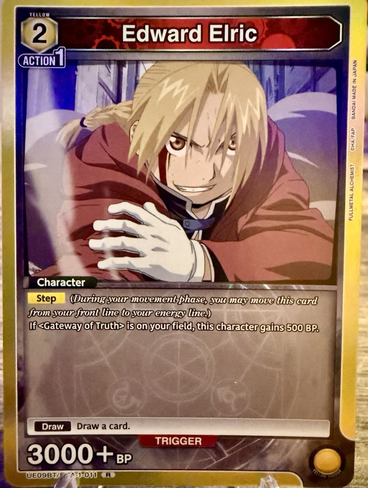 Bandai Union Arena Full Metal Alchemist Edward Eric Yellow 2 Action 1 Card - Thumbnail 5