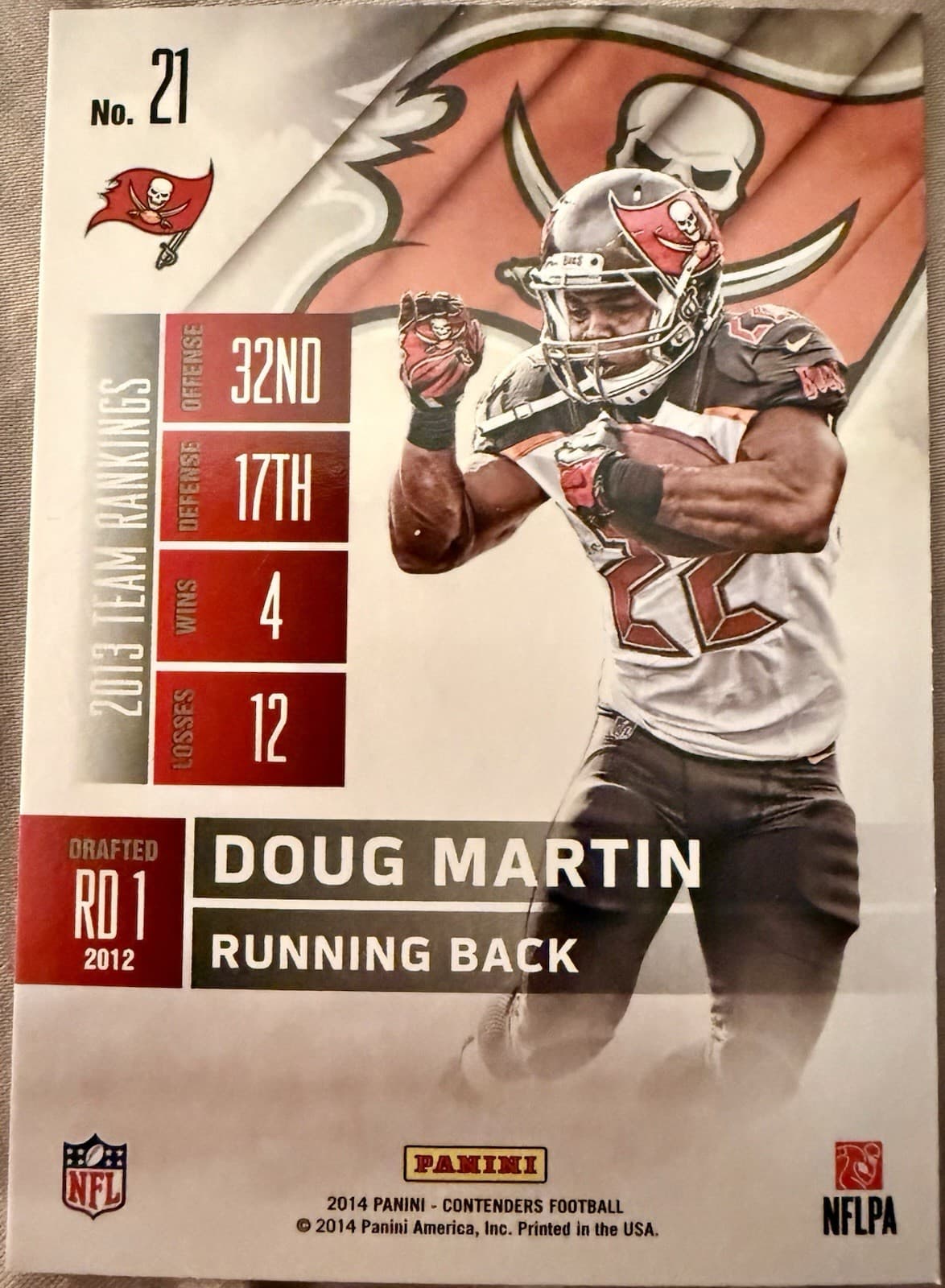 2014 Panini Contenders - Doug Martin #21 Season Ticket - Thumbnail 2